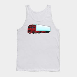 Red trailer truck illustration Tank Top